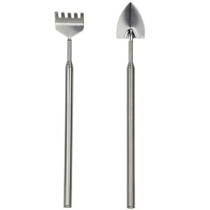 Narzędzia teleskopowe stalowe srebrne 84 cm komplet w szkle 949339 Narzędzia teleskopowe stalowe srebrne 84 cm komplet w szkle 949339