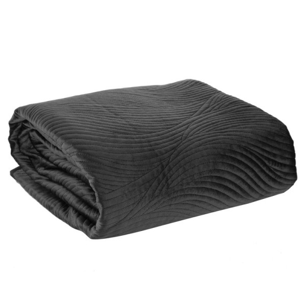 Narzuta 170x210 Ria czarna welurowa fale 756397