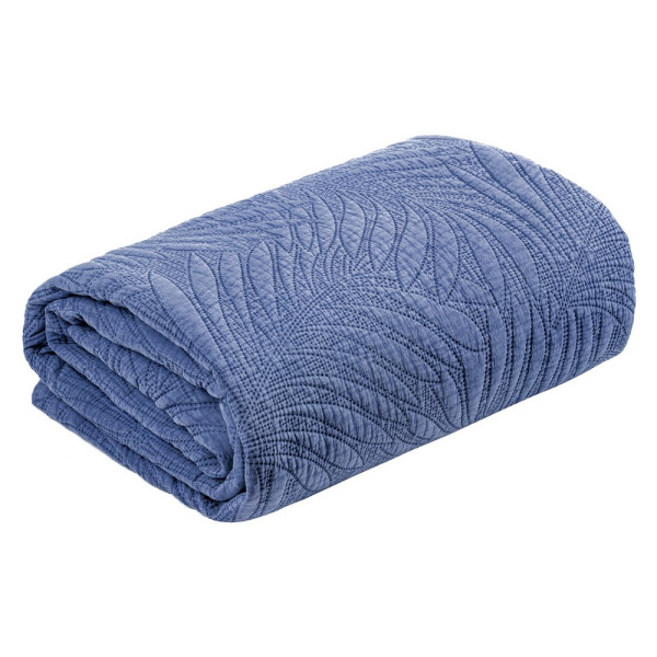 Narzuta 170x210 Stone niebieska liście 756402