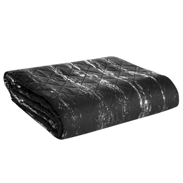 Narzuta Blink 200X220 cm czarno‑srebrna mikrofibra hotpress 879608