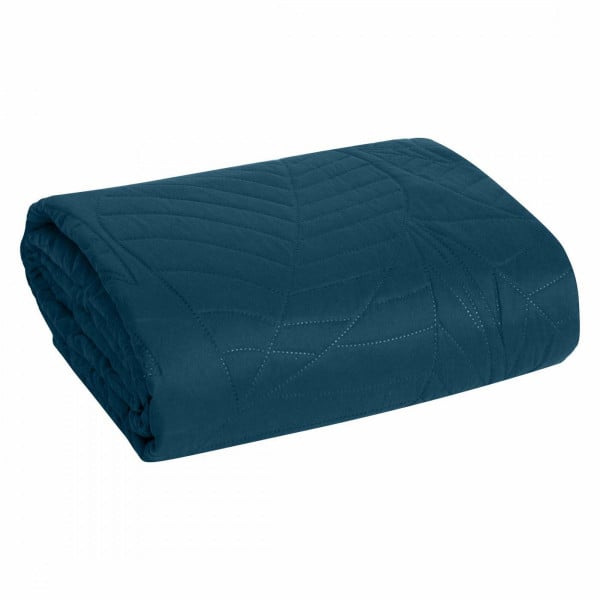Narzuta BONI 170x210 Granatowa Wzór Liści Modna 687288