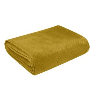 Narzuta dekoracyjna 200×220 Luiz musztardowa welurowa 229561 Narzuta dekoracyjna 200×220 Luiz musztardowa welurowa 229561