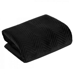 Narzuta dekoracyjna 200×220 Sofia czarna welurowa Eurofirany 229564 Narzuta dekoracyjna 200×220 Sofia czarna welurowa Eurofirany 229564