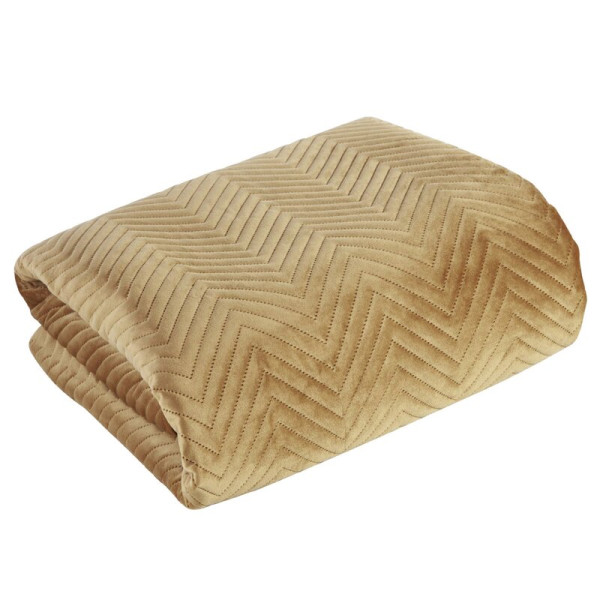 Narzuta dekoracyjna 200x220 Sofia miodowa welurowa 915677