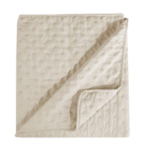 Narzuta dekoracyjna na łóżko kanapę pikowana 220×240 cm beżowa Nules 799376 Narzuta dekoracyjna na łóżko kanapę pikowana 220×240 cm beżowa Nules 799376