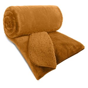 Narzuta futrzana Nina miodowa 220×240 cm elegancka i ciepła baranek 914968 Narzuta futrzana Nina miodowa 220×240 cm elegancka i ciepła baranek 914968