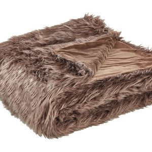 Narzuta koc włochacz 200×220 cm brązowy 62381 Narzuta koc włochacz 200×220 cm brązowy 62381