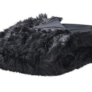 Narzuta koc włochacz 200×220 cm czarny 62439 Narzuta koc włochacz 200×220 cm czarny 62439