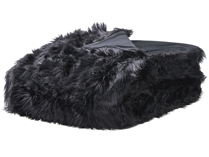 Narzuta koc włochacz 200x220 cm czarny 62439