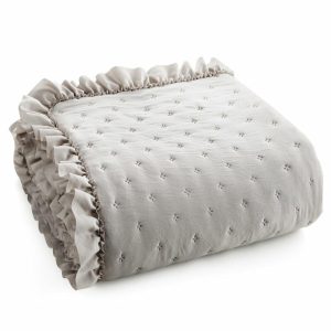 Narzuta LIBI3 beżowa 170×210 z falbaną elegancka 722359