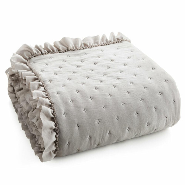 Narzuta LIBI3 beżowa 170x210 z falbaną elegancka 722359