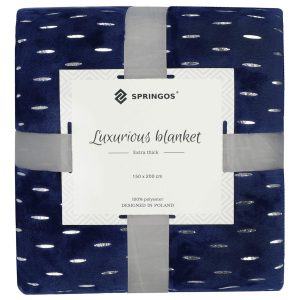 Narzuta na łóżko koc 150×200 cm pled granatowy na kanapę 347750 Narzuta na łóżko koc 150×200 cm pled granatowy na kanapę 347750