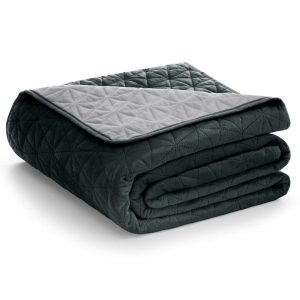 Narzuta na łóżko LAILA Velvetowa 170×210 grafitowa + szara AmeliaHome 892755 Narzuta na łóżko LAILA Velvetowa 170×210 grafitowa + szara AmeliaHome 892755