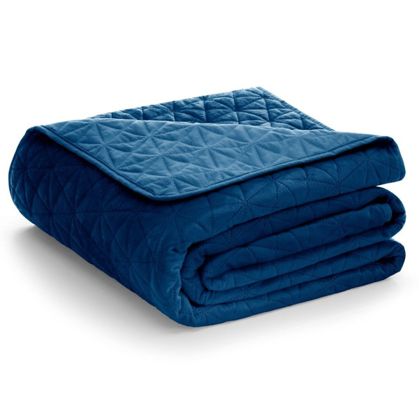 Narzuta na łóżko LAILA Velvetowa 170x210 indygo AmeliaHome 892767