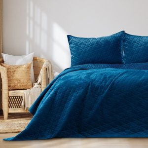 Narzuta na łóżko LAILA Velvetowa 200×220 indygo AmeliaHome 892858 Narzuta na łóżko LAILA Velvetowa 200×220 indygo AmeliaHome 892858