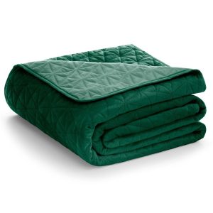 Narzuta na łóżko LAILA Velvetowa 220×240 butelkowa zieleń AmeliaHome 892682 Narzuta na łóżko LAILA Velvetowa 220×240 butelkowa zieleń AmeliaHome 892682