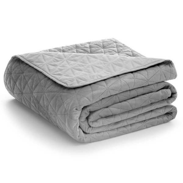 Narzuta na łóżko LAILA Velvetowa 220x240 szara AmeliaHome 892719