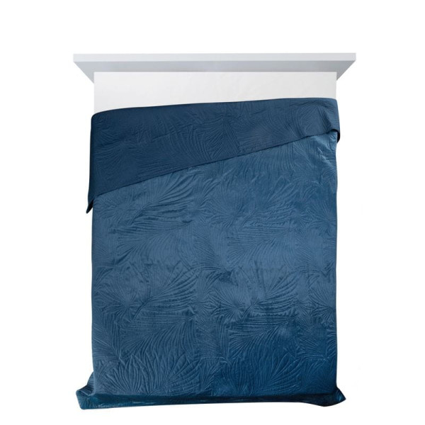 Narzuta na Łóżko Velvet Welur 170 x 210 cm Granatowa 687314