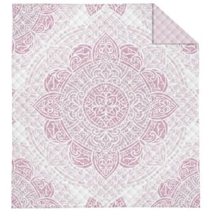 Narzuta Rozeta 170×210 pudrowo-różowo-biała 1065710 Narzuta Rozeta 170×210 pudrowo-różowo-biała 1065710