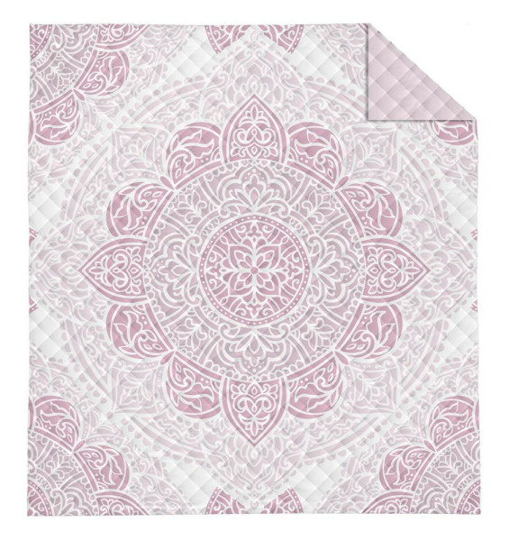 Narzuta Rozeta 170x210 pudrowo-różowo-biała 1065710