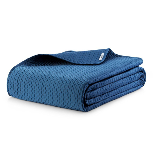 Narzuta tłoczona pikowana CARMEN 260x280 granatowa AmeliaHome 892874