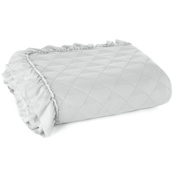 Narzuta Vanesa 170x210 srebrna z falbanką 756306