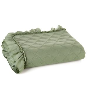 Narzuta Vanesa 170×210 zielona jasna z falbanką 756312 Narzuta Vanesa 170×210 zielona jasna z falbanką 756312