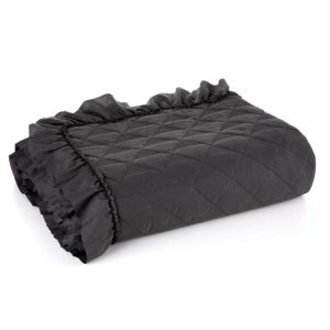 Narzuta Vanesa 200×220 czarna z falbanką 756336 Narzuta Vanesa 200×220 czarna z falbanką 756336