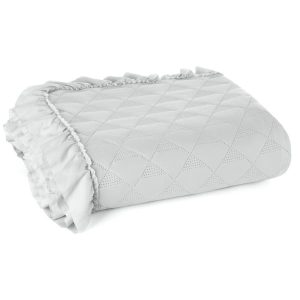 Narzuta Vanesa 200×220 srebrna z falbanką 756325 Narzuta Vanesa 200×220 srebrna z falbanką 756325