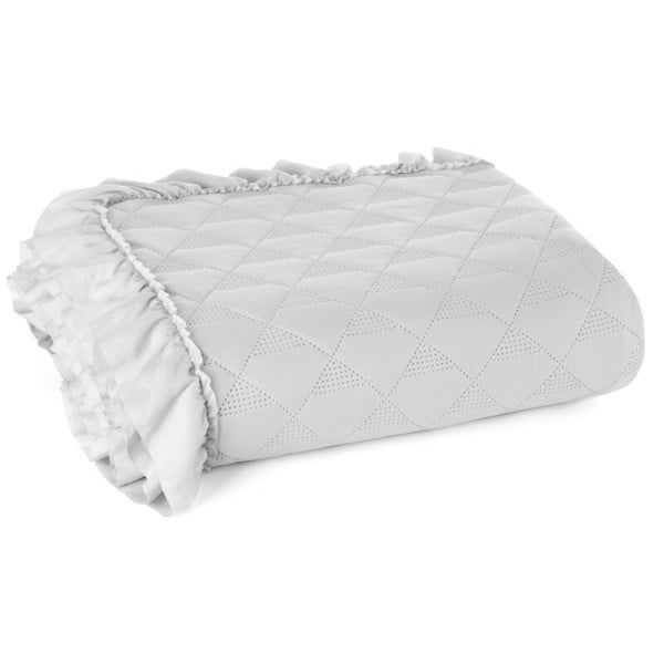 Narzuta Vanesa 200x220 srebrna z falbanką 756325