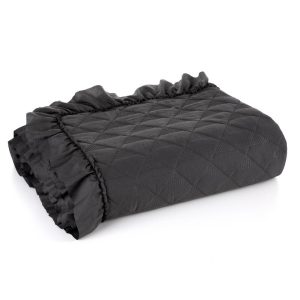 Narzuta Vanesa 220×240 czarna z falbanką 756320 Narzuta Vanesa 220×240 czarna z falbanką 756320