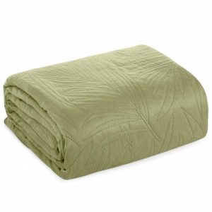 Narzuta Velvet LUIZ liście 220×240 Zielona 992409 Narzuta Velvet LUIZ liście 220×240 Zielona 992409