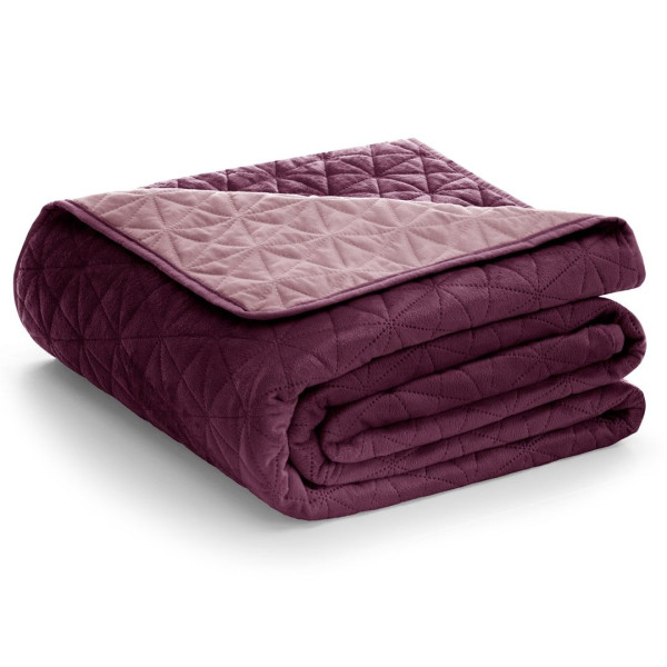 Narzuta velvetowa Laila 200x220 fioletowa + różowa AmeliaHome 892884