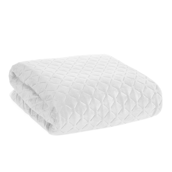 Narzuta welwetowa dwustronna DIMON 200X220 biała 927591