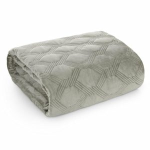 Narzuta Welwetowa Geometryczna SOFIA 220×240 Srebrna 723358