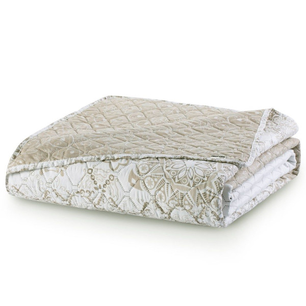 Narzuta z mikrofibry pikowana ALHAMBRA 170x210 beżowa DecoKing 892750