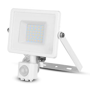 Naświetlacz 30 z czujnikiem biały LED 30W 2400lm biały zimny IP65 V-TAC 896550 Naświetlacz 30 z czujnikiem biały LED 30W 2400lm biały zimny IP65 V-TAC 896550