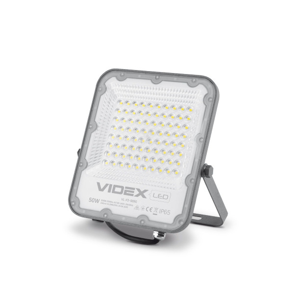 Naświetlacz halogen DAVIS szary LED 50W 6500lm biały neutralny IP65 Videx 899044