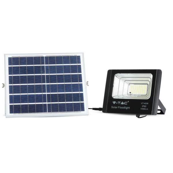 Naświetlacz halogen LED V-TAC Solarny 16W IP65 VT-40W zimny 1050lm 915591