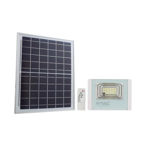 Naświetlacz LED Solarny V-TAC 12W Biały IP65, Pilot, Timer 4000K 550lm 915630