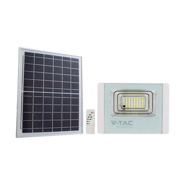 Naświetlacz LED Solarny V-TAC 20W Biały IP65, Pilot, Timer 4000K 1650lm 918070