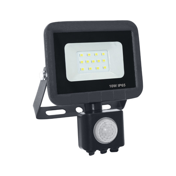 Naświetlacz LF z czujnikiem czarny LED 10W 900lm biały zimny IP65 Polux 896915