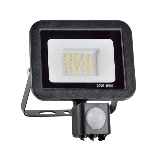 Naświetlacz LF z czujnikiem czarny LED 20W 1700lm biały zimny IP65 Polux 896896