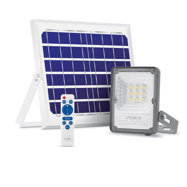 Naświetlacz solarny LED z czujnikiem ruchu i pilotem 600lm IP65 GELIO Videx 918039