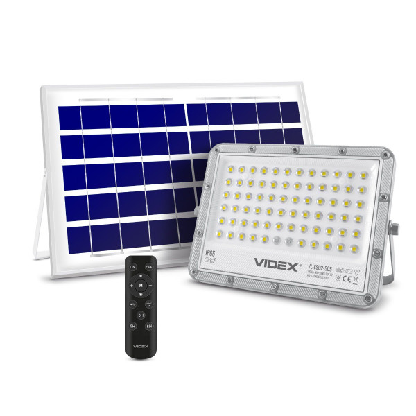 Naświetlacz solarny z pilotem 1000lm=LED 10W 5000K IP65 SOLAR Videx 918073