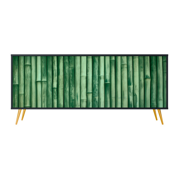 NATURAL GREEN Komoda 3 drzwi Czarna-Metalowa szpilka złota 441902