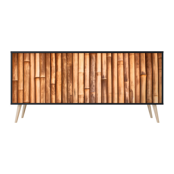 NATURAL WOOD Komoda 3 drzwi Czarna-Bukowa skośna 442555
