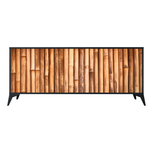 NATURAL WOOD Komoda 3 drzwi Czarna-Metalowa gwiazdka czarna 442671