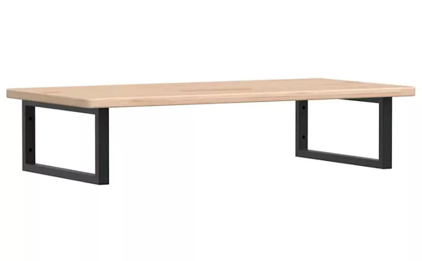 Naturalne drewno półka 100x50 czarne uchwyty - Zelo 692194