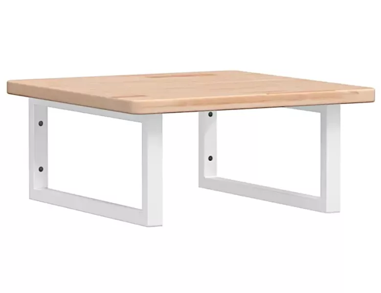 Naturalne drewno półka białe uchwyty 50x50 - Navian 692195